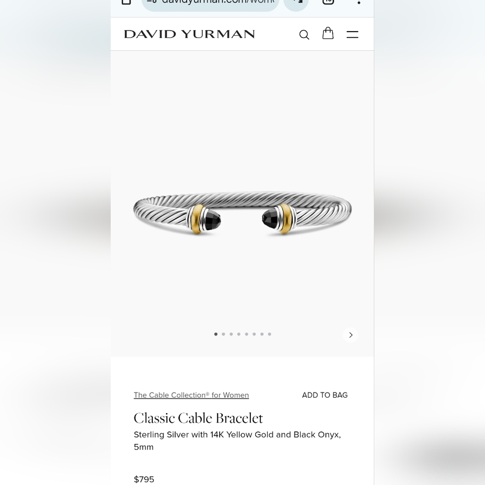 David Yurman Onyx Cuff